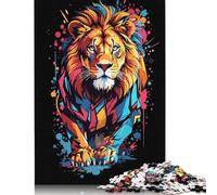 500 Pieces Lion Graffiti Style Jigsaw Puzzle Adults Difficulty Puzzles Educational Toy Games Family Decoration 500pcs (52x38cm)