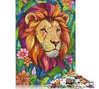 500 Pieces Lion in Mosaic Jigsaw Puzzles Puzzles for Teenagers Gifts for Adults Puzzle Gifts 500pcs (52x38cm)