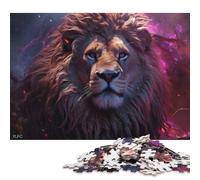 500 Pieces Lion Jungle Animals Art Jigsaw Puzzle Wooden Puzzle Adult Jigsaw Puzzle Sustainable Puzzle for Adults 500pcs (52x38cm)