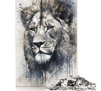 500 Pieces Lion Natures King Jigsaw Puzzles Wooden Puzzle Adult Jigsaw Puzzle Educational Game for Adult Teenagers 500pcs (52x38cm)