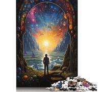 500 Pieces Looking at The World Alone8 Puzzles Jigsaw Adults Difficulty Jigsaw Puzzle Relaxing Games Toy 500pcs (52x38cm)