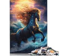 500 Pieces Magic Ocean Horse Jigsaw Puzzle Adults Difficulty Puzzles Educational Toy Games Family Decoration 500pcs (52x38cm)