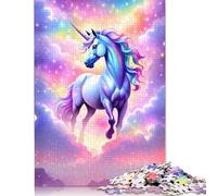500 Pieces Magical Unicorn in The Clo Square Jigsaw Puzzles for Adults And Wooden Puzzles 500pcs (52x38cm)