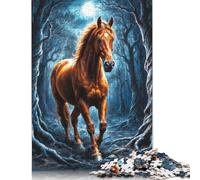 500 Pieces 'Majestic Horse in Jungle Puzzles Wooden Puzzle for Adults And Teenager Puzzling for Gift 500pcs (52x38cm)