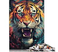 500 Pieces Majestic Painting Tiger Jigsaw Puzzles Difficulty Jigsaw Puzzles Education Games Toys 500pcs (52x38cm)