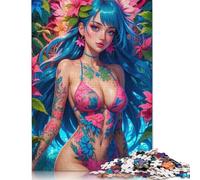 500 Pieces Manga Flower Girl Jigsaw Puzzle Puzzles for Adults & Teenager for Adults Teenagers Age 14+ 500pcs (52x38cm)