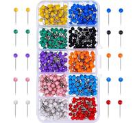 500 Pieces Map Push Pins 1/8 Inch Thumb Tacks 10 Colors Push Pin Drawing Push Pins Pushpins With Storage Box for World Map, Cork Board,Fabric Marking