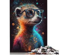 500 Pieces Meerkat with Glasses Puzzle Jigsaw Difficulty Puzzle Jigsaw Educational Game Toy 500pcs (52x38cm)