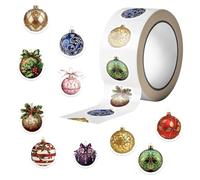 500 Pieces Merry Christmas Stickers Labels, Roll for Envelope Gold and Silver Foil Snowflake Stickers Round Self-Adhesive Sealing Labels，Round Crafts Presents Kids Card Making Envelopes (D)