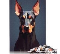 500 Pieces Minimalist Doberman Puzzle Jigsaw, Difficulty Puzzle Jigsaw Educational Game Toy Family Decoration 500pcs (52x38cm)
