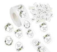 500 Pieces Mint to Be Wedding Stickers, 1 Inch Thank You Stickers Round Botanical Theme Labels Greenery Thank You Sticker for Party Favors Self-Adhesive Leaf Design for Gift Wraps