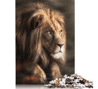 500 Pieces Misty Lion Jigsaw Puzzles Wooden Puzzles for Adults & Teenager Brain Teaser Puzzles For Adults 500pcs (52x38cm)