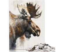 500 Pieces Moose Painting Art Jigsaw Puzzle Puzzle Jigsaws for Adults for Adults 500pcs (52x38cm)