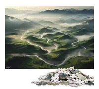 500 Pieces Mountain Rice Fields Jigsaw Puzzles for Adults Wooden Puzzles for Adults Puzzles Learning Educational Toys 500pcs (52x38cm)