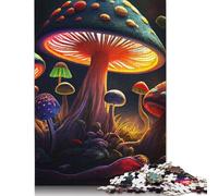500 Pieces Mushroom Abstract Paint Jigsaw Puzzle Adults Difficulty Puzzles Educational Toy Games Family Decoration 500pcs (52x38cm)