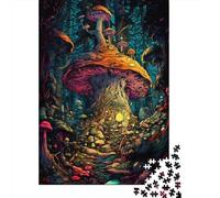 500 Pieces Mushroom Forest Kingdom Creative Square Jigsaw Puzzles for Adults & Wooden Puzzles Challenging Game 500pcs (52x38cm)