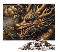 500 Pieces Mythical Gold Dragon Jigsaw Puzzle Puzzles for Teenagers Gifts for Adults 500pcs (52x38cm)