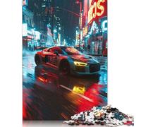 500 Pieces Neon Lit Audi R8 Jigsaw Puzzle Adults Difficulty Puzzles Educational Toy Games Family Decoration 500pcs (52x38cm)