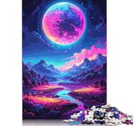 500 Pieces Neon Moonlight Puzzle Jigsaw Difficulty Puzzle Jigsaw Educational Game Toy 500pcs (52x38cm)