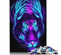 500 Pieces NEON TIGER Jigsaw Puzzles for Adults Jigsaw Puzzle for Family Time Brain Challenge 500pcs (52x38cm)