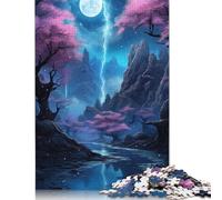 500 Pieces Night Sky Fantasy Landscape Creative Square Jigsaw Puzzles for Adults And Wooden Puzzles Challenging Game 500pcs (52x38cm)