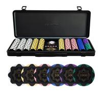 500 Pieces Numbered Clay 13.5g Poker Chips Set with Case