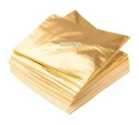 500 Pieces Of Imitation Gold Leaf Paper For Gilding, Nail Art, Crafting, And Art Projects, Metallic Gold Foil Sheets