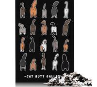 500 Pieces of Jigsaw Puzzle Cat Butt Funny Toilet Jigsaw Puzzles Game Birthday Gifts Puzzles Decorative Jigsaw Puzzle for Adults And Teenagers 500pcs (52x38cm)