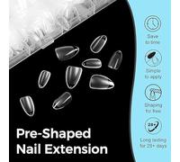500 Pieces Of Transparent Almond Nail Polish, Ultra-Thin Seamless Nail Polish, All-Inclusive Soft Rubber Nail Patch, Nail Diy Accessories.