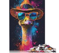 500 Pieces Ostrich with Sunglasses Jigsaw Puzzles for Adults Jigsaw Puzzle for Family Time Brain Challenge 500pcs (52x38cm)