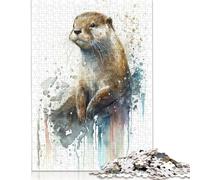 500 Pieces Otter Joy Watercolor Jigsaw Puzzles for Adults & Teenager for Adults Teenagers Age 12+ 500pcs (52x38cm)