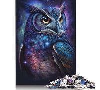 500 Pieces Owl Galaxy Jigsaw Puzzles Difficulty Jigsaw Puzzles Education Games Toys 500pcs (52x38cm)