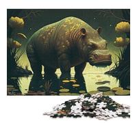 500 Pieces 'Painting Hippopotamus Jigsaw Puzzle Puzzle for Adults And Teenager For Family Fun & Game Night 500pcs (52x38cm)