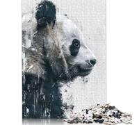 500 Pieces Panda Profile Painting Jigsaw Puzzle Puzzle Jigsaws for Adults for Adults 500pcs (52x38cm)