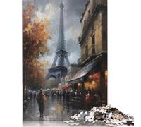 500 Pieces Paris France Oil Painting for Adults Difficult Jigsaw Puzzles Puzzles for Teenagers Gifts for Adults Puzzles 500pcs (52x38cm)