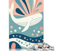 500 Pieces Pastel Whale Square Jigsaw Puzzles for Adults And Wooden Puzzles 500pcs (52x38cm)