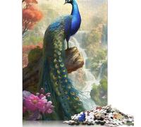 500 Pieces Peacock And Cherry Blossom Puzzles Jigsaw Adults Difficulty Puzzles Jigsaw Educational Games Toy Family Decoration 500pcs (52x38cm)