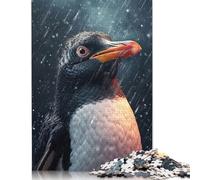 500 Pieces 'Penguin Rain Jigsaw Square Puzzle for Adults Wooden Puzzles Unique Challenge Games 500pcs (52x38cm)