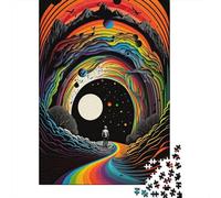 500 Pieces Person In Space AI Art Jigsaw Square Puzzle for Adults Wooden Puzzles Unique Challenge Games 500pcs (52x38cm)