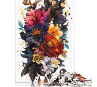 500 Pieces Petals And Gold Creative Square Jigsaw Puzzles for Adults & Wooden Puzzles Challenging Game 500pcs (52x38cm)