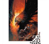500 Pieces Phoenix Dreamlike Jigsaw Puzzle, Creative Rectangular Wooden Jigsaw Puzzles for Adults, Large Puzzles for Family Educational Game 500pcs (52x38cm)