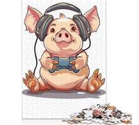 500 Pieces Pig Gaming Square Jigsaw Puzzles for Adults And Wooden Puzzles 500pcs (52x38cm)