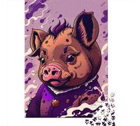 500 Pieces Pig Magician Creative Square Wooden Jigsaw Puzzles for Adults Educational Game Challenge Toy 500pcs (52x38cm)