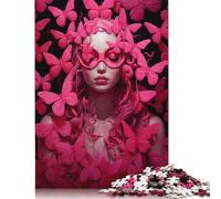 500 Pieces Pink Butterflies Jigsaw Puzzles Difficulty Jigsaw Puzzles Education Games Toys 500pcs (52x38cm)