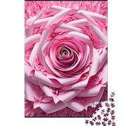 500 Pieces Pink Rose Square Jigsaw Puzzles for Adults And Wooden Puzzles 500pcs (52x38cm)