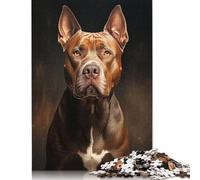500 Pieces Pit Bull Portrait for Adults Difficult Jigsaw Puzzles Puzzle Jigsaws for Adults for Home Decoration 500pcs (52x38cm)