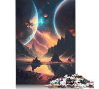 500 Pieces Planet Connection Lake Creative Square Wooden Jigsaw Puzzles for Adults Educational Game Challenge Toy 500pcs (52x38cm)