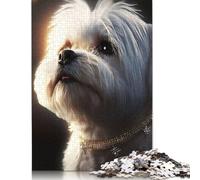 500 Pieces Portrait White Dog Jigsaw Puzzles Adults Difficulty Jigsaw Puzzles Education Toys Games 500pcs (52x38cm)