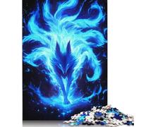 500 Pieces Power Kitsune Fox Creative Square Wooden Jigsaw Puzzles for Adults Educational Game Challenge Toy 500pcs (52x38cm)