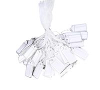 500 Pieces Premium Prices Display Tickets Silver Coated Paper Stock Pre Punched Holes for Store Organization Pre Punched Hole Tickets for Retail